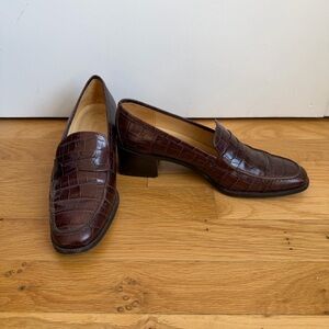 Ralph Lauren vintage Brown Crocodile leather Loafers